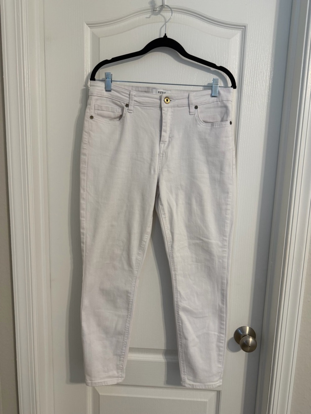 Pistola Mid Rise White Skinny Stretch Denim Jeans Sz 32